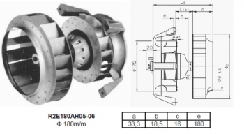 ΑΝΕΜΙΣΤΗΡΑΣ ΦΟΥΡΝΟΥ / ΘΕΡΜΟΥ ΑΕΡΑ ebm R2E180AH05-06